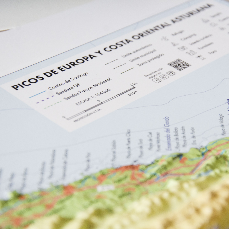 Imagen mapa relieve Picos de Europa y costa oriental